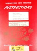 Ex-cell-o-Excello Micromatic H-2, Sn 103 Micro Honing Machine Operations & Service Manual-H-2-Micromatic-01